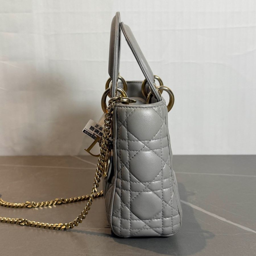 Dior/迪奧灰色三格羊皮戴妃17年-2