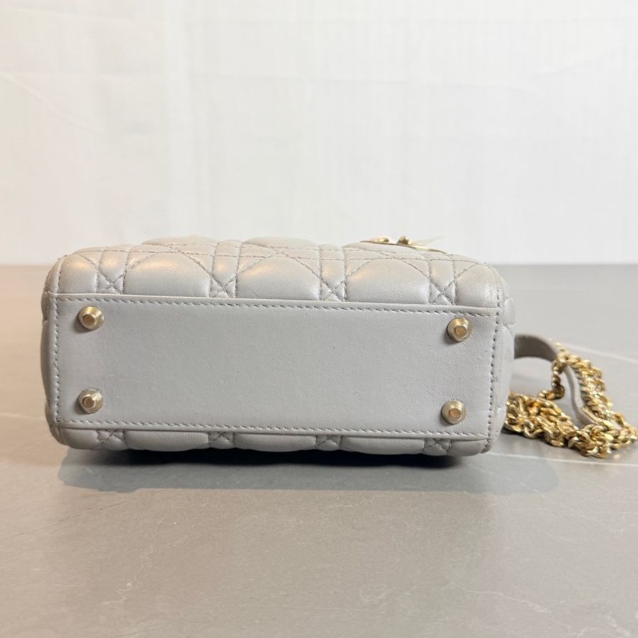 Dior/迪奧灰色三格羊皮戴妃17年-6