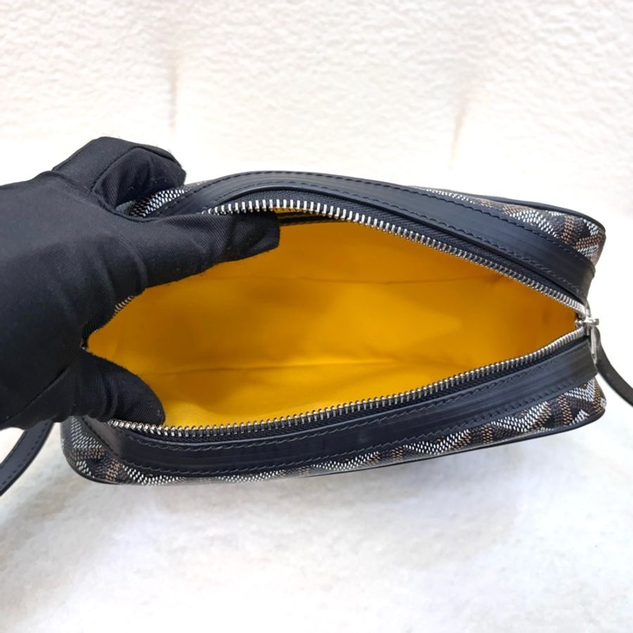 GOYARD 戈雅 Cap-Vert PM 經典 Y 字老花塗層帆布相機包 / 斜背包 / 單肩包(黑色)-12