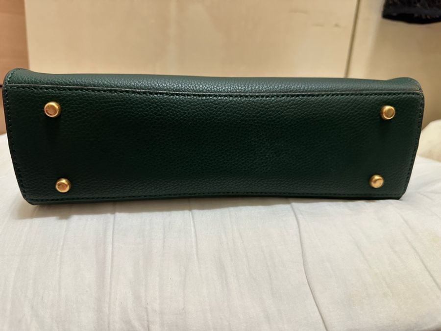 TORY BURCH 小圓標TB荔枝紋皮革手提斜背包-12