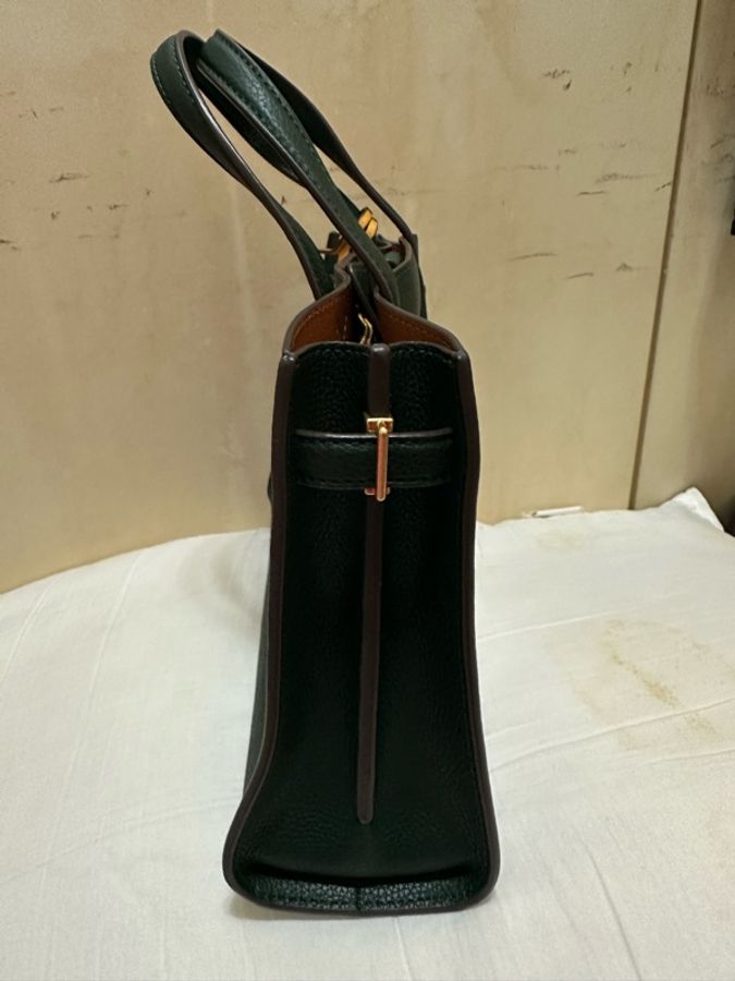 TORY BURCH 小圓標TB荔枝紋皮革手提斜背包-15