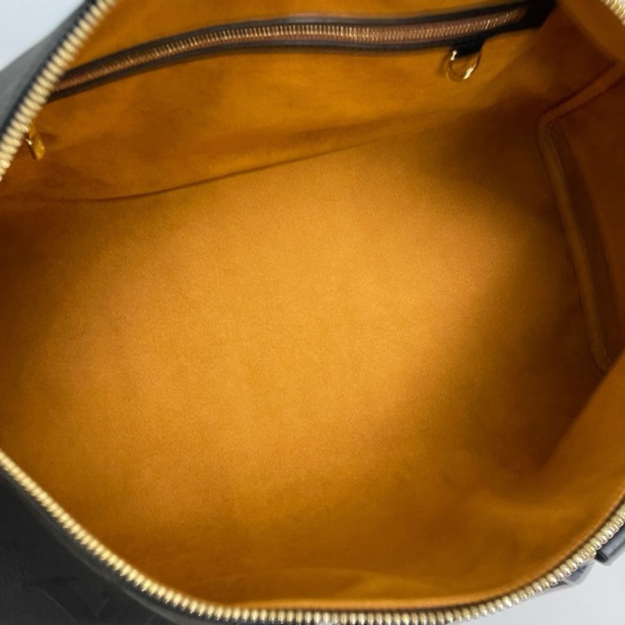 Louis Vuitton路易威登 Keepall45黑色全皮壓紋大logo旅行包 芯片 無肩帶-7