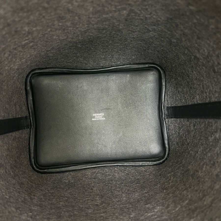 Hermes愛馬仕 Picotin18灰色毛氈銀扣菜籃子-9