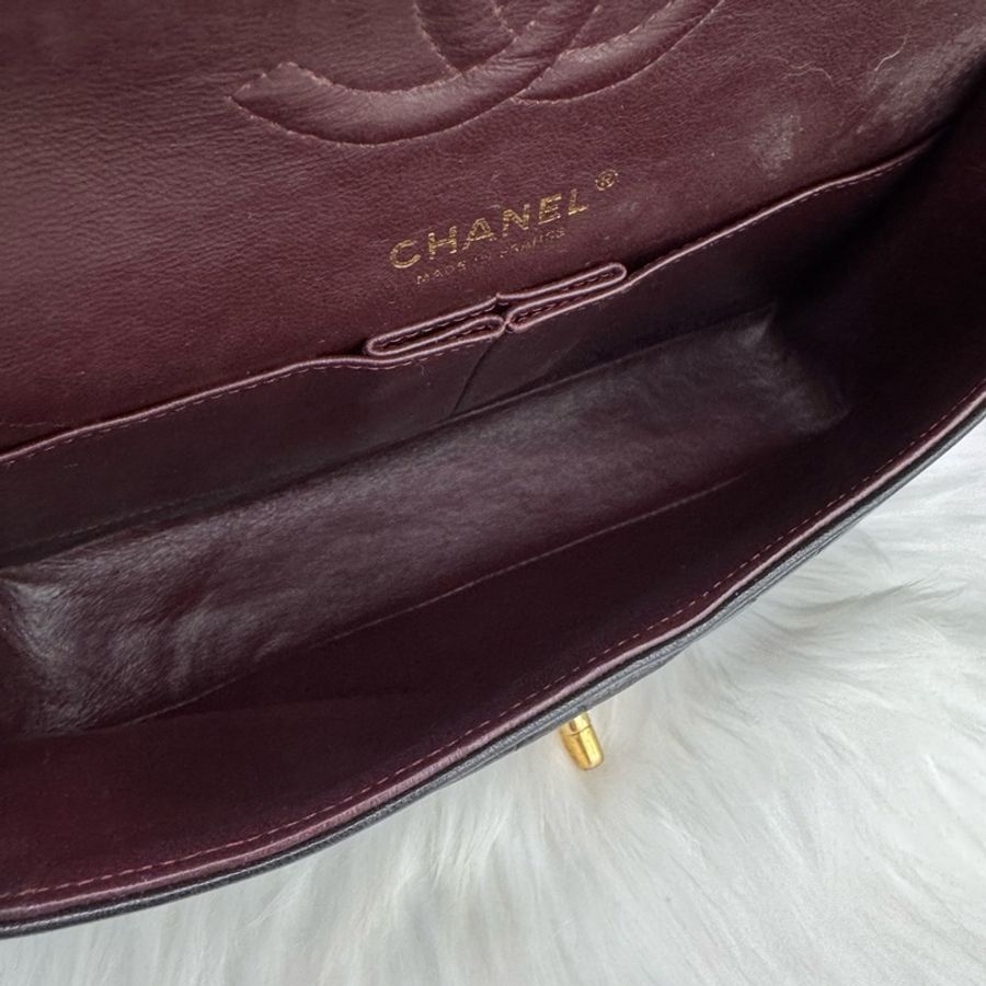 Chanel香奈兒CF中號黑色金扣羊皮鏈條包 16開-8