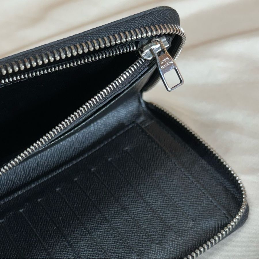 🔥 近新美品 LV 路易威登 Louis Vuitton 黑棋盤格拉鏈 14卡長夾-4