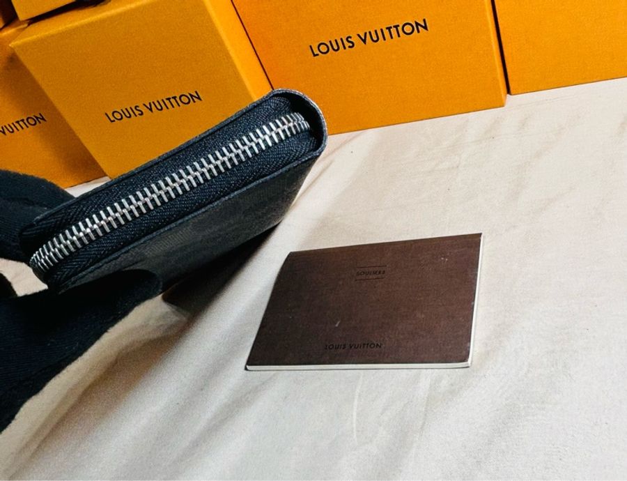 🔥 近新美品 LV 路易威登 Louis Vuitton 黑棋盤格拉鏈 14卡長夾-7