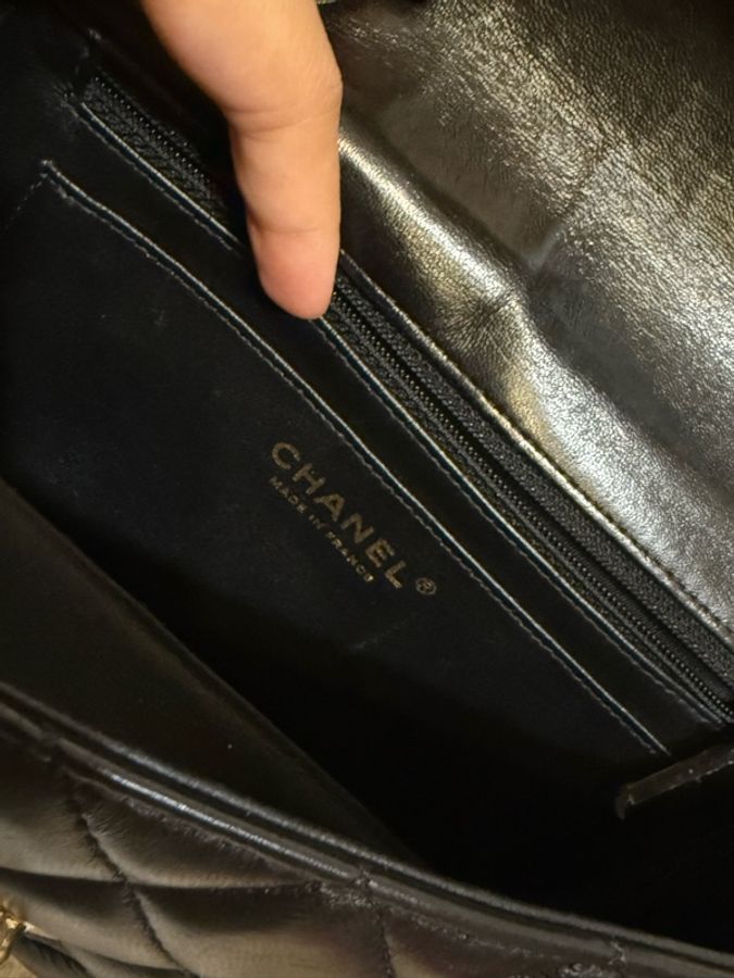 Chanel 經典CF20 黑金 羊皮 肩背包 斜背包-11