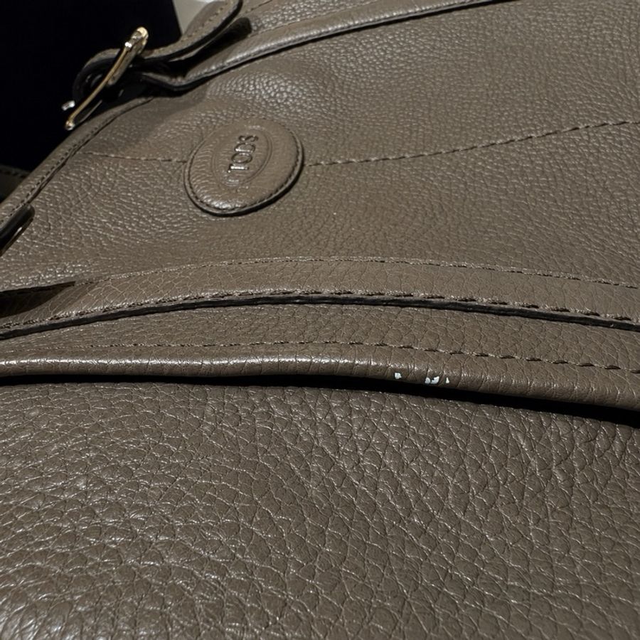 TOD’S 真皮兩用包 灰褐色 小牛皮 義大利製-11