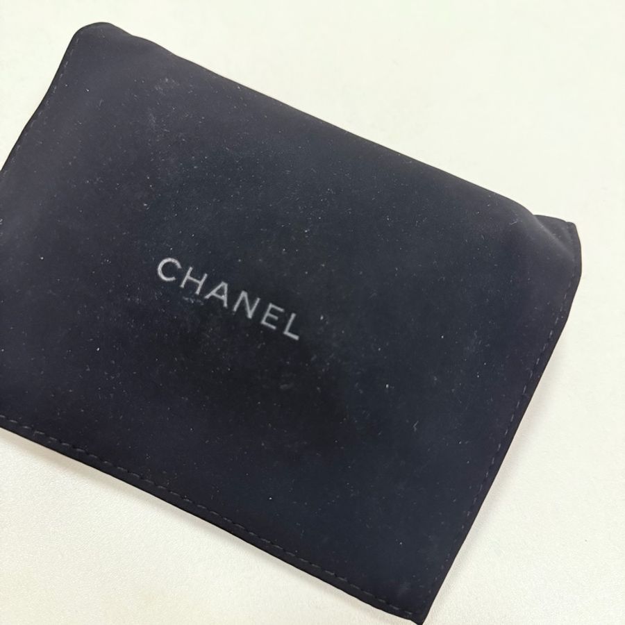 香奈兒 Chanel 黑色牛皮荔枝紋 mini三折短夾 全新未拆膜-5