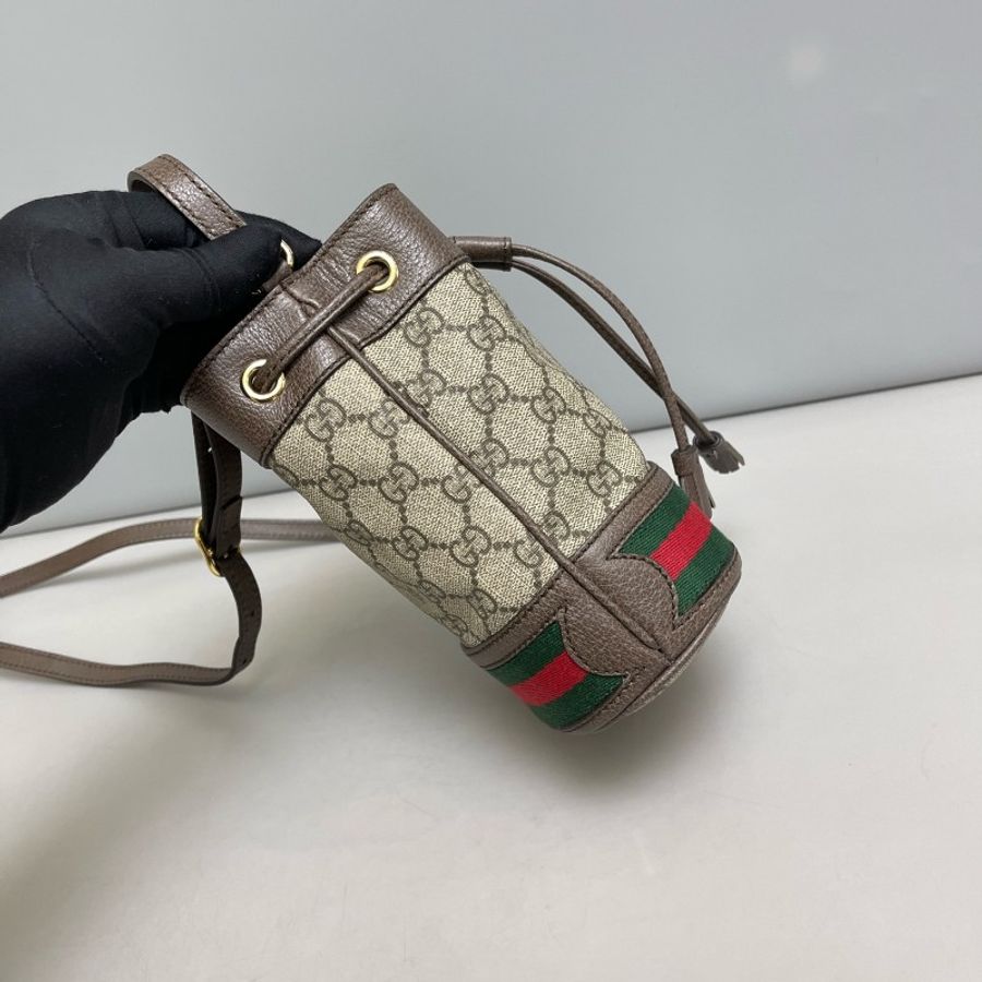 Gucci Ophidia迷你老花抽繩水桶-3