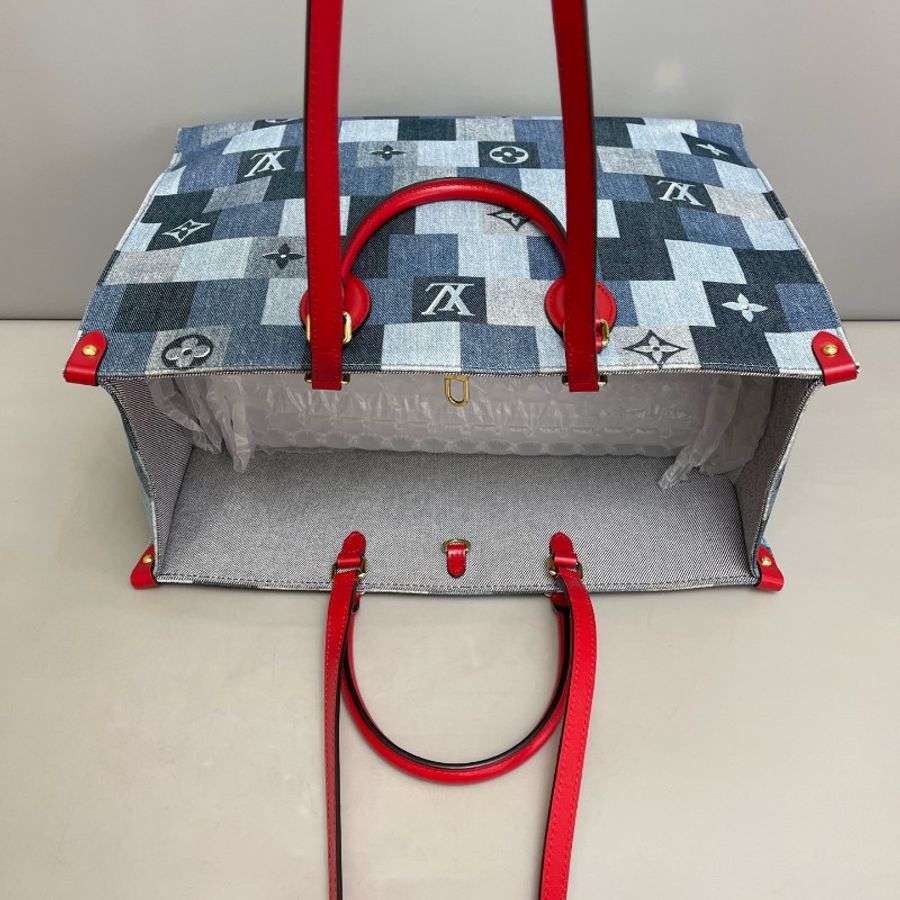 Louis Vuitton Onthego大號丹寧牛仔tote-7