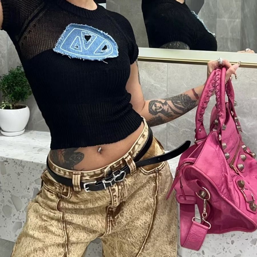 【狀況良好】Balenciaga 巴黎世家 桃粉色復古牛皮大釘機車包-8
