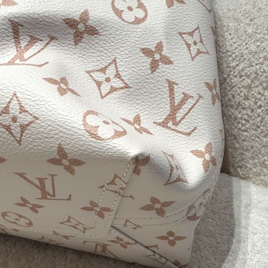 LV 沙色沙丘老花atlantis大號子母包菜籃子芯片款 34*13*32.5 95新 配件子袋 塵袋-7