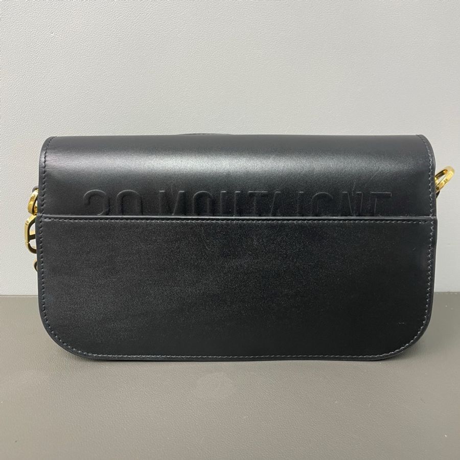 Dior迪奧 蒙田Montaigne Avenue 30 CD扭扣小牛皮手拿單肩斜挎包 黑色 金扣 光面牛皮 黑色琺瑯肩帶-1