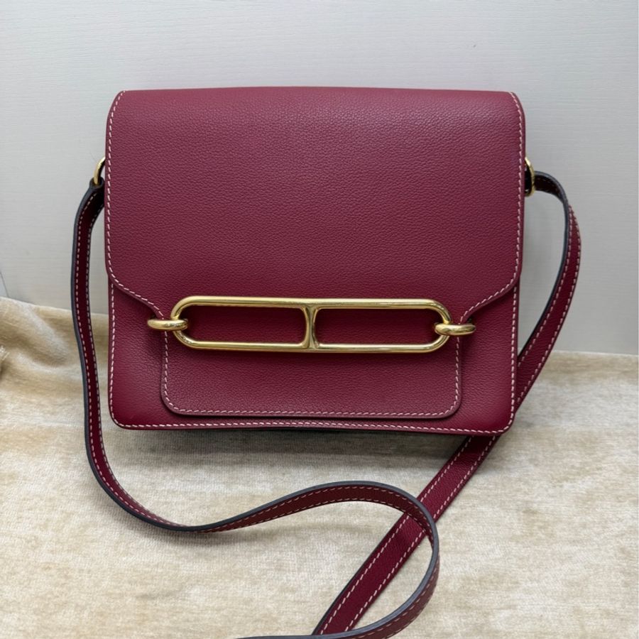 Hermes/愛馬仕 roulis23豬鼻子包,金扣 X刻-0