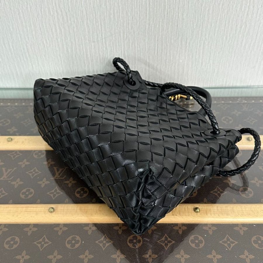 BV Andiamo系列小號黑金編織手提肩背包24*19*11 98新配件塵袋-3