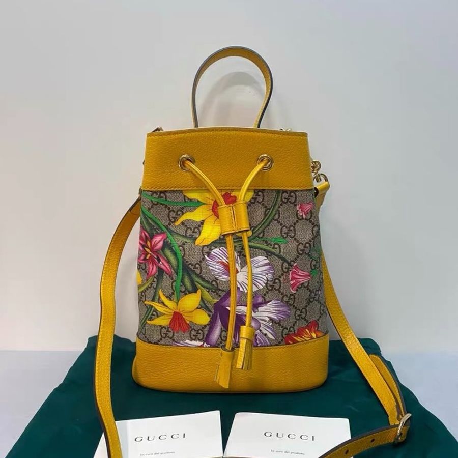 Gucci 新款ophidia繁花水桶包 21x26x11 98新配件塵袋-2