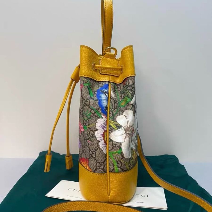 Gucci 新款ophidia繁花水桶包 21x26x11 98新配件塵袋-4