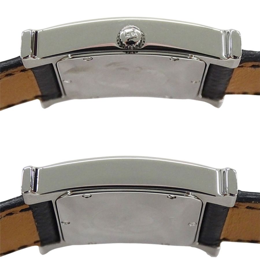 愛馬仕 (Hermes) 男童腕錶 H-Watch 石英 QZ 不鏽鋼 SS 皮革 HH1.510 銀色/黑色 □A-2