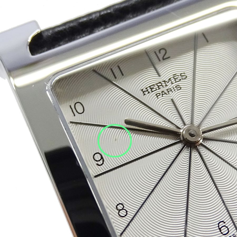 愛馬仕 (Hermes) 男童腕錶 H-Watch 石英 QZ 不鏽鋼 SS 皮革 HH1.510 銀色/黑色 □A-5