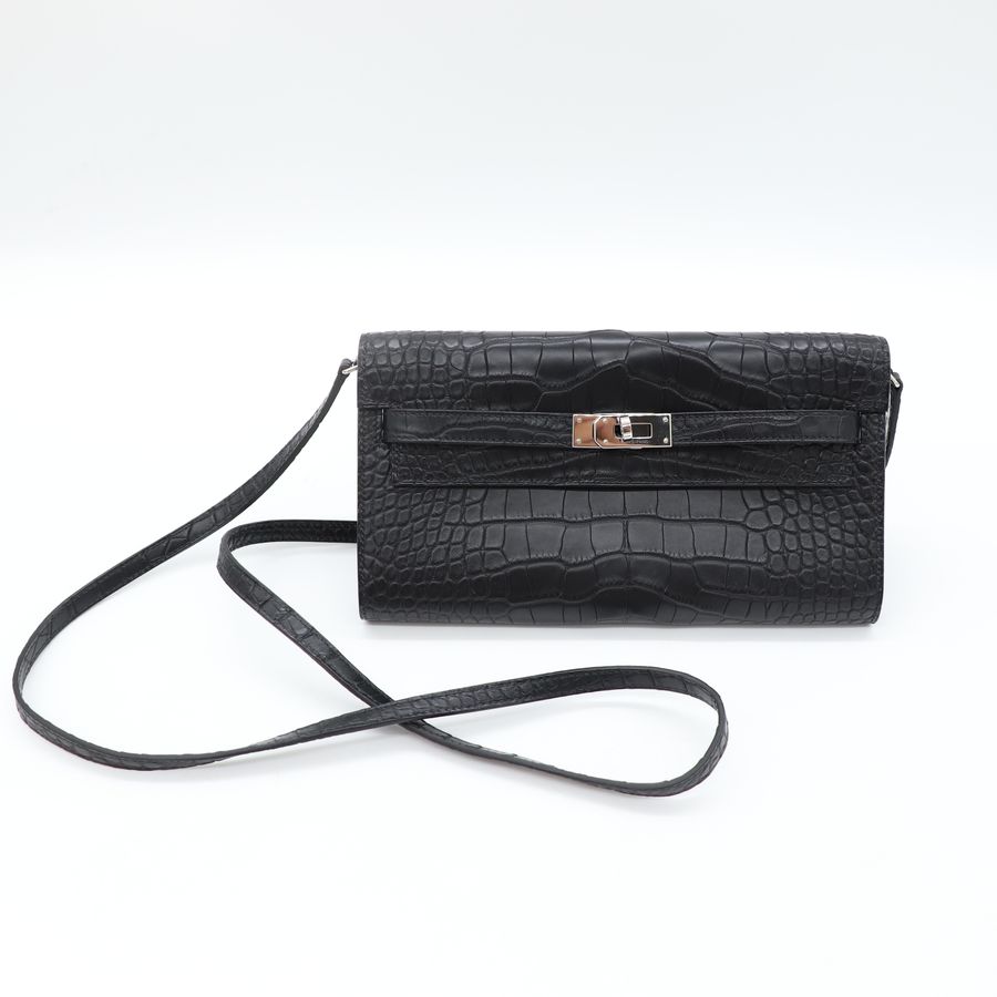 Hermès 愛馬仕 Kelly To Go 霧面鱷魚 黑色 斜挎包-1