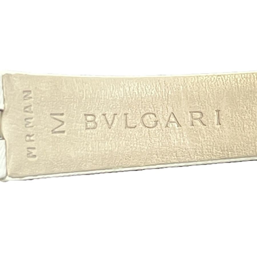 寶格麗 BVLGARI B.zero1 腕錶,總重 25.7 克,精鋼錶殼,真皮錶帶,鑲嵌鑽石,石英機芯,珍珠貝母錶盤,型號 BZ22S-7