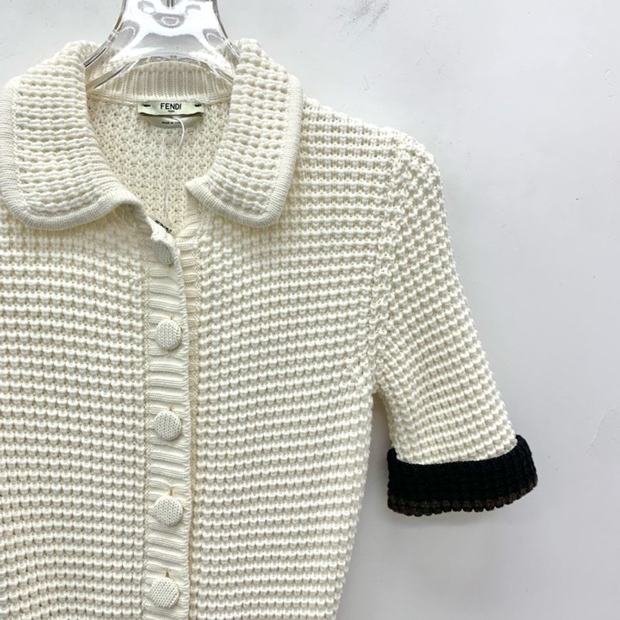 Fendi 白色翻领针织连体裤 M码 99新-2