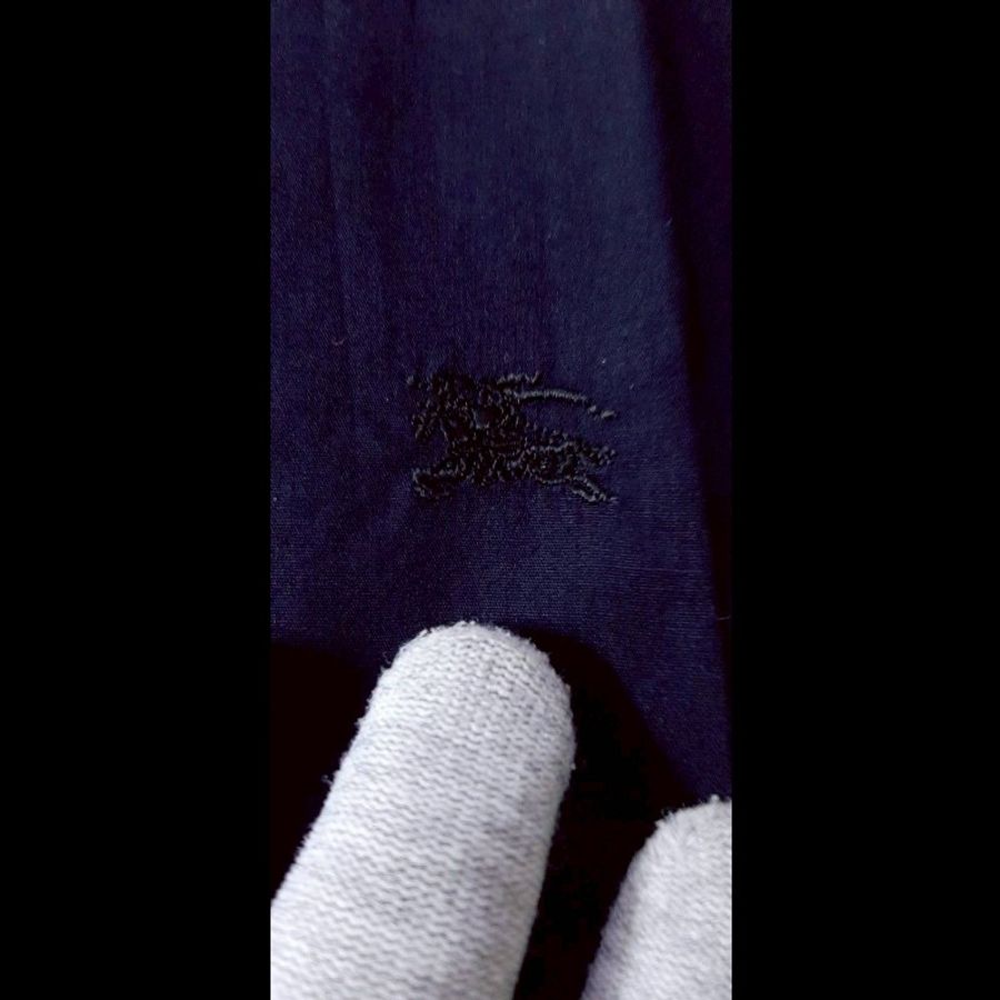 絕版BURBERRY 博柏利 BLUE LABEL 藍標 戰馬 女黑色修身彈性短袖襯衫38號-5