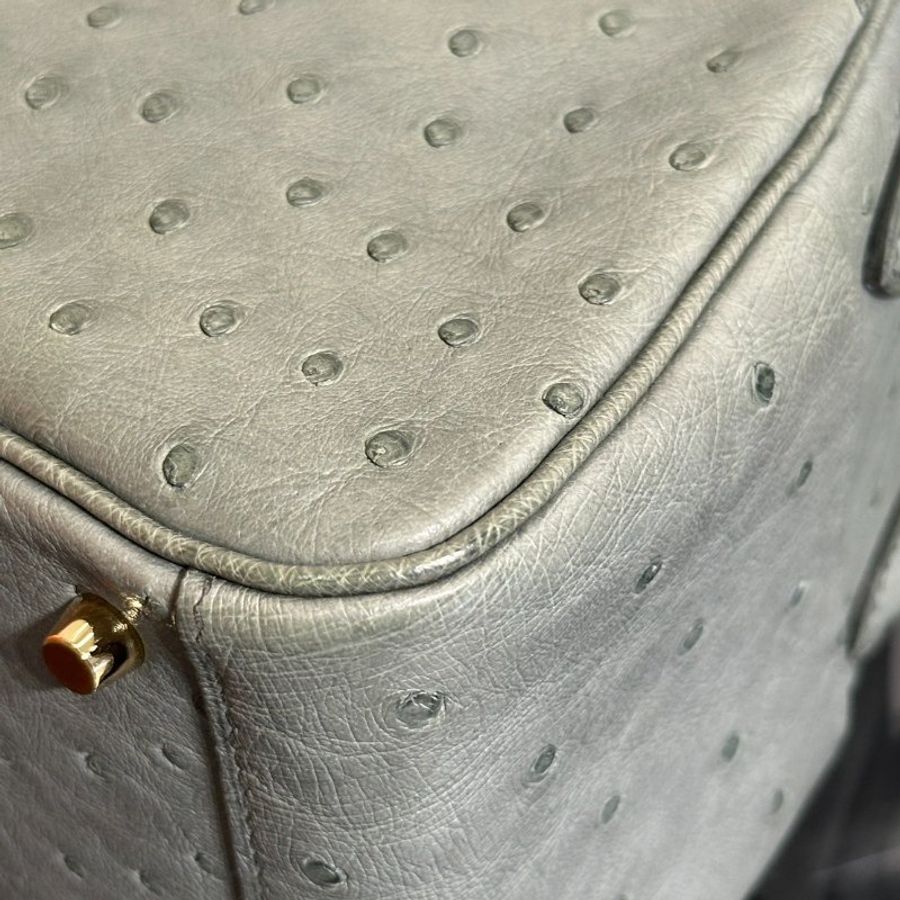 HERMES Mini Lindy - Vert Amande 63 鴕鳥皮杏仁綠金 U-13