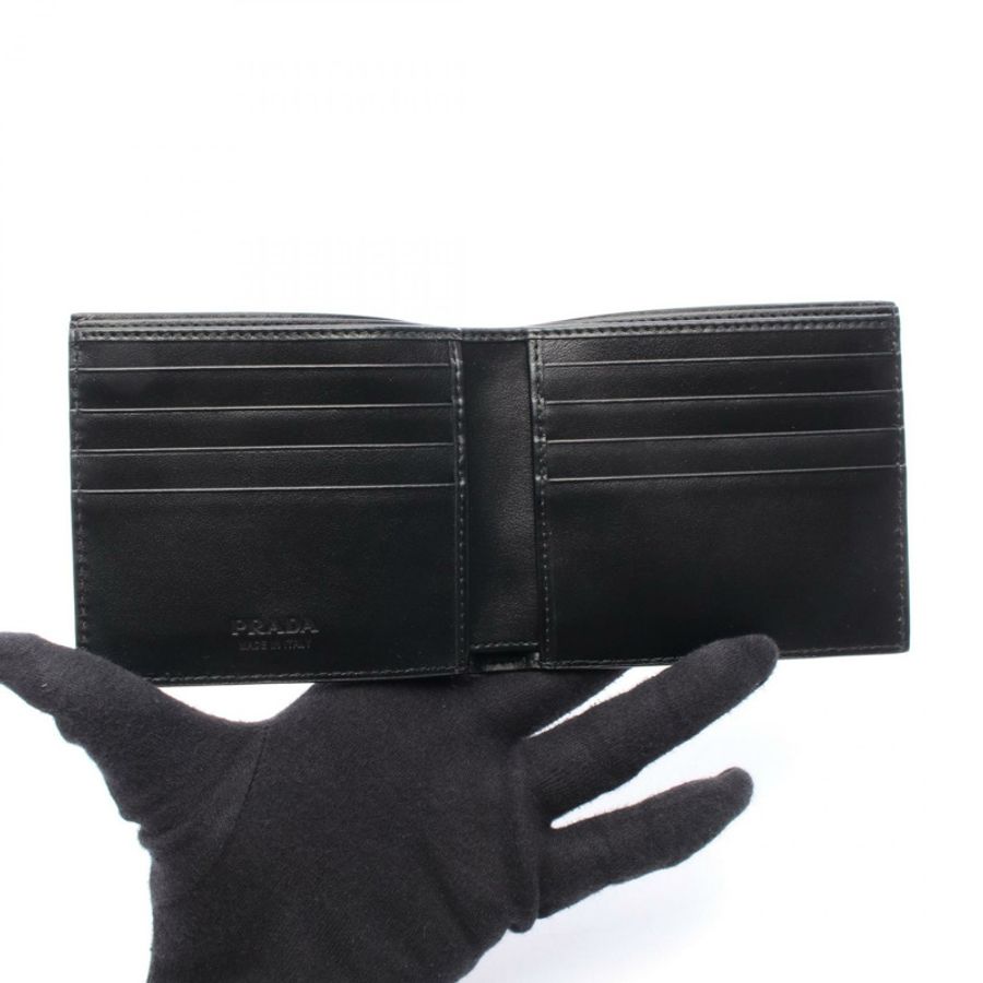 PRADA 皮夾對折緊湊型皮夾 billet 2MO5132E54F0002 皮革黑色-2
