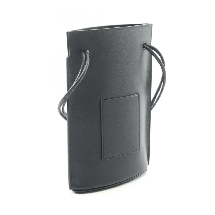 LOEWE Pebble Dice Pocket 單肩包 CPBPR12X021100 黑色皮革 全新 女士 GHW-1