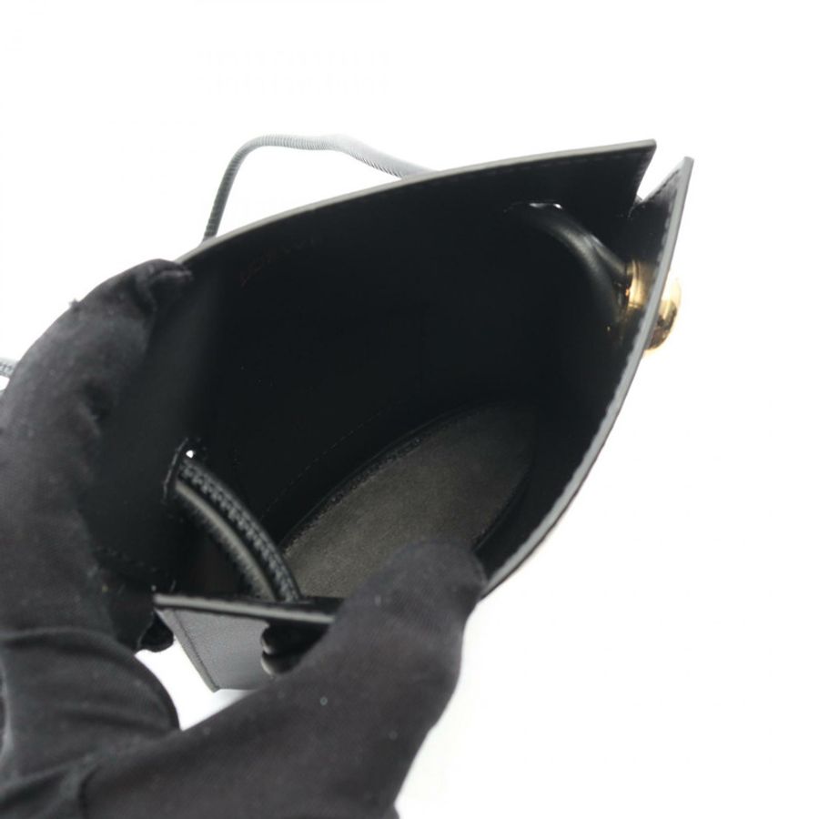 LOEWE Pebble Dice Pocket 單肩包 CPBPR12X021100 黑色皮革 全新 女士 GHW-2