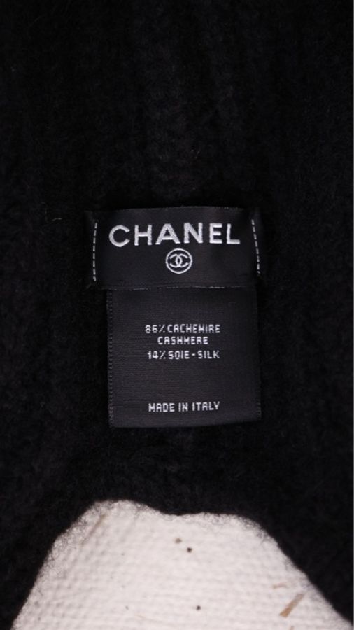 Chanel 25B黑白cc针织毛球雷锋帽-22