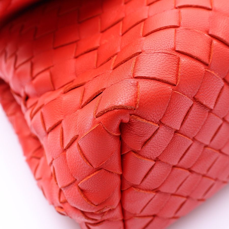 Small Olimpia 肩背包 紅色 羊皮編織【BOTTEGA VENETA BV 寶緹嘉】-9