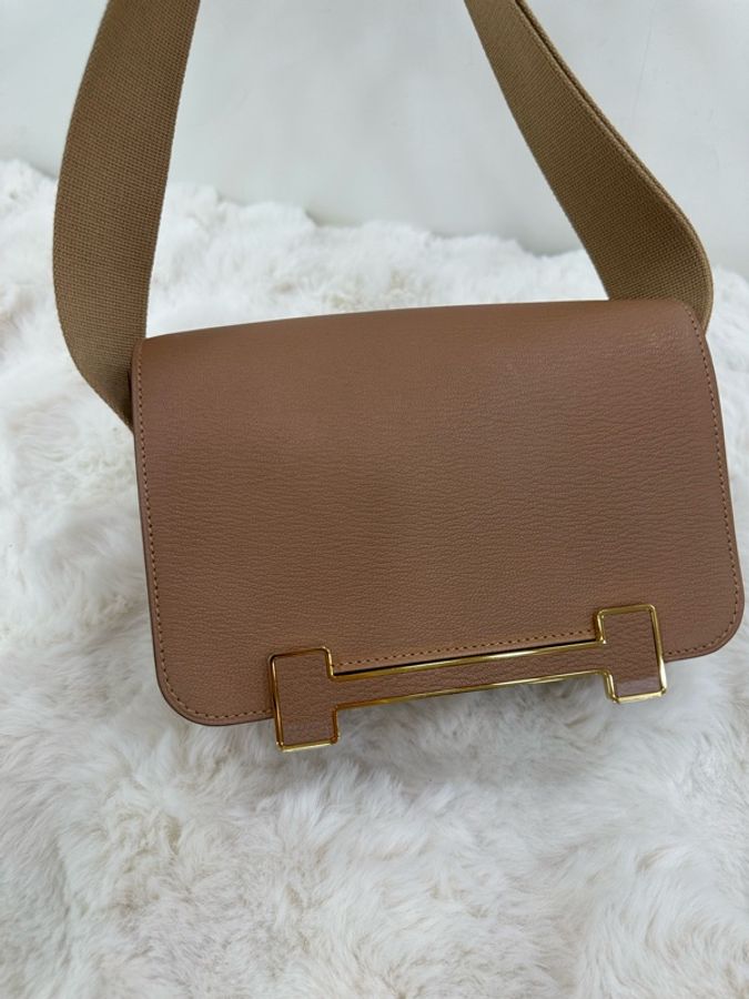 Hermes 愛馬仕 geta山羊皮雀木色拼奶茶色金扣U刻 有購證 full set-5