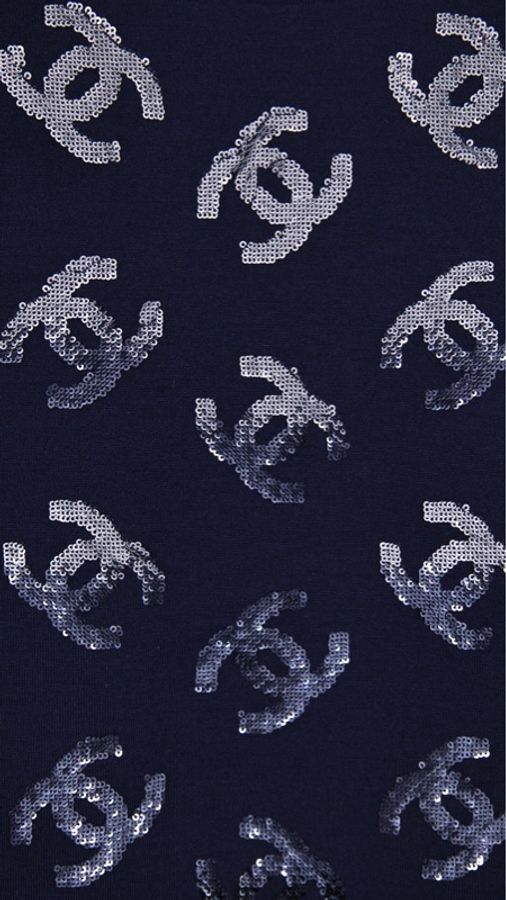 Chanel 23B酒红色拼深蓝色亮片cc针织短袖上衣外套-23