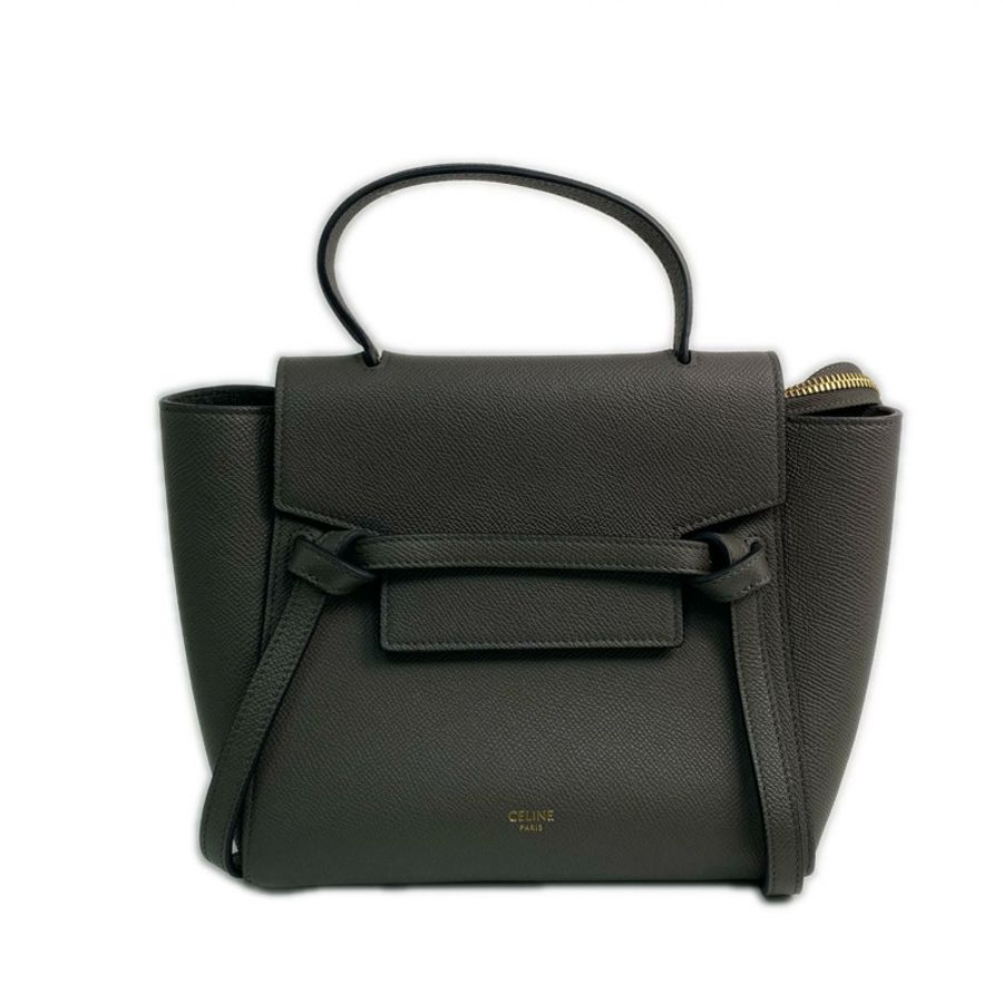 △ CELINE 思琳 Grey Calfskin Nano Belt Bag 2 way bag 灰色小牛皮兩用袋-267012916-1