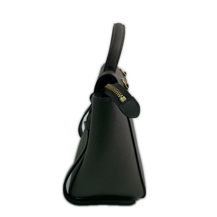 △ CELINE 思琳 Grey Calfskin Nano Belt Bag 2 way bag 灰色小牛皮兩用袋-267012916-4