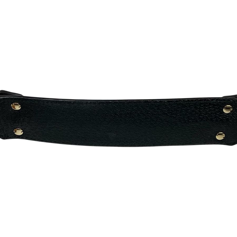 ☆ GUCCI 古馳 Black Calfskin Canvas Bamboo Shoulder Bag 黑色小牛皮帆布竹柄肩背包 137577-267012855-9