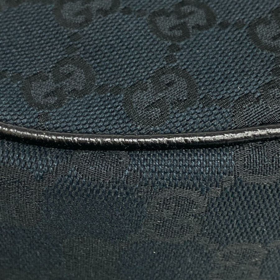 ☆ GUCCI 古馳 Black Calfskin Canvas Bamboo Shoulder Bag 黑色小牛皮帆布竹柄肩背包 137577-267012855-12