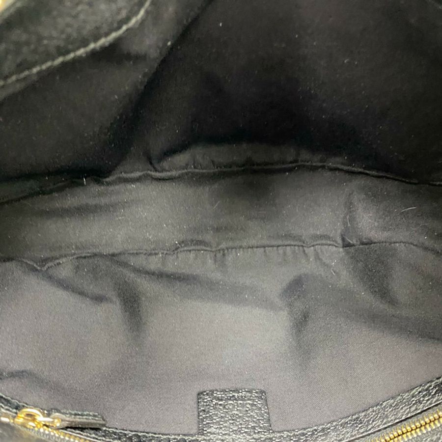 ☆ GUCCI 古馳 Black Calfskin Canvas Bamboo Shoulder Bag 黑色小牛皮帆布竹柄肩背包 137577-267012855-16