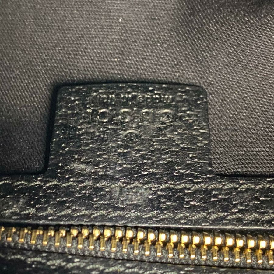 ☆ GUCCI 古馳 Black Calfskin Canvas Bamboo Shoulder Bag 黑色小牛皮帆布竹柄肩背包 137577-267012855-17