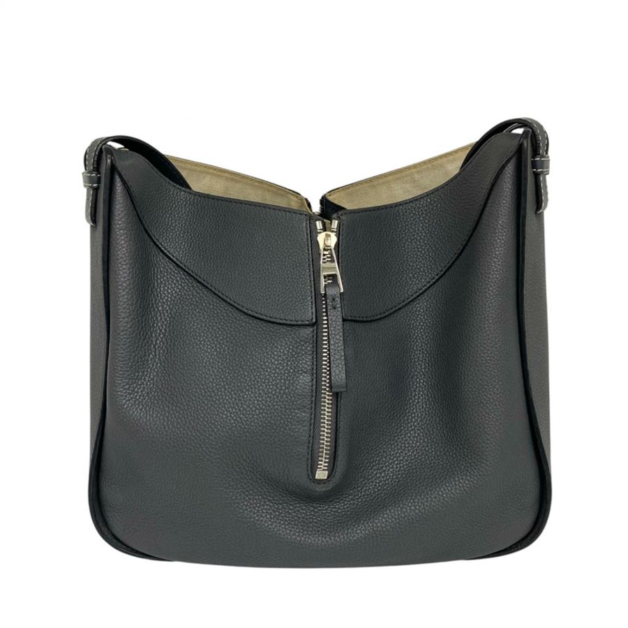 ☆ LOEWE 羅意威 Grey Calfskin Hammock 2 way bag 灰色小牛皮兩用袋-267012782-4