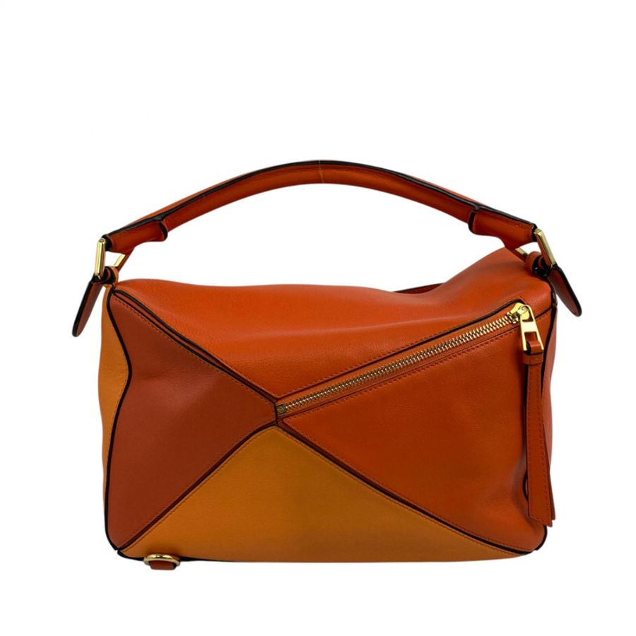 △ LOEWE 羅意威 Orange Calfskin Puzzle 2 way bag 橙色小牛皮兩用袋-267013057-2