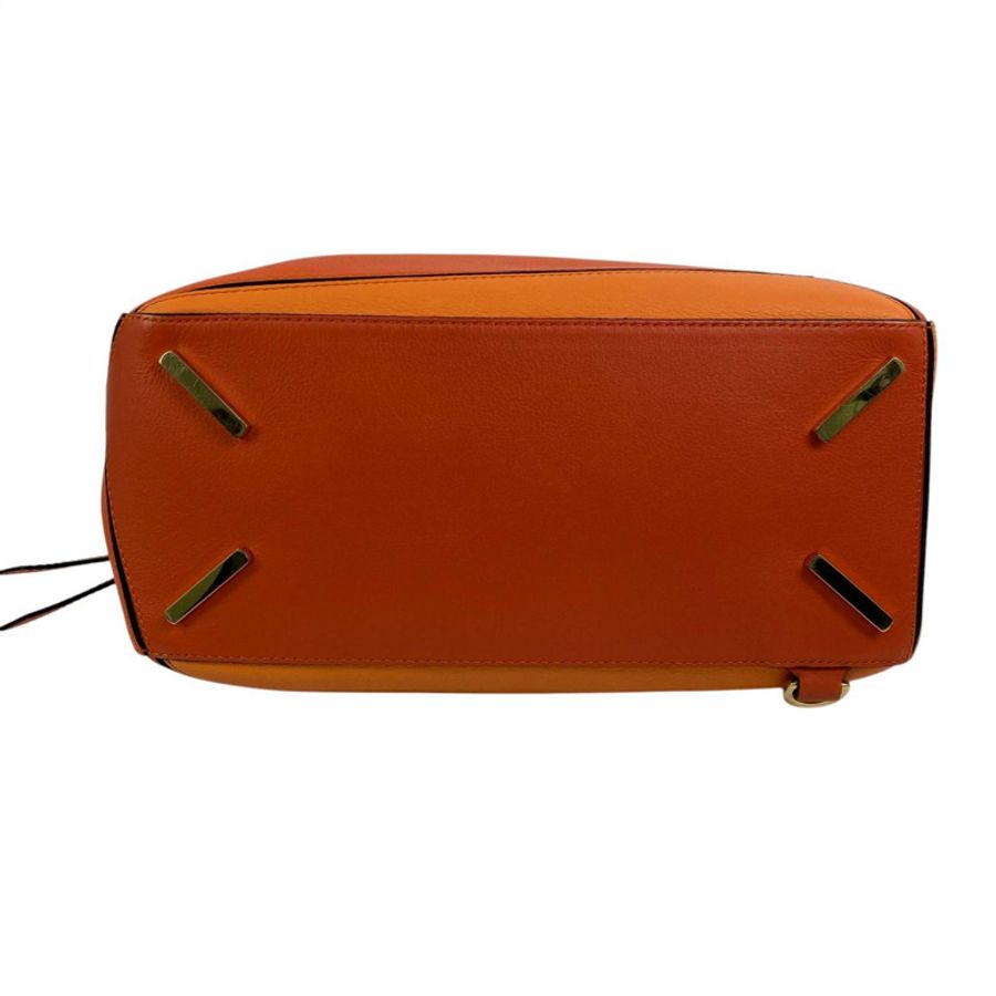 △ LOEWE 羅意威 Orange Calfskin Puzzle 2 way bag 橙色小牛皮兩用袋-267013057-5