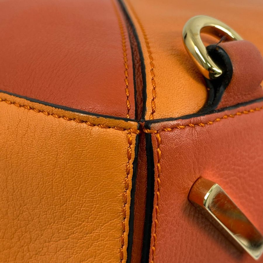 △ LOEWE 羅意威 Orange Calfskin Puzzle 2 way bag 橙色小牛皮兩用袋-267013057-8