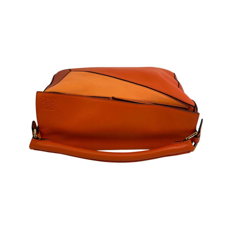 △ LOEWE 羅意威 Orange Calfskin Puzzle 2 way bag 橙色小牛皮兩用袋-267013057-10