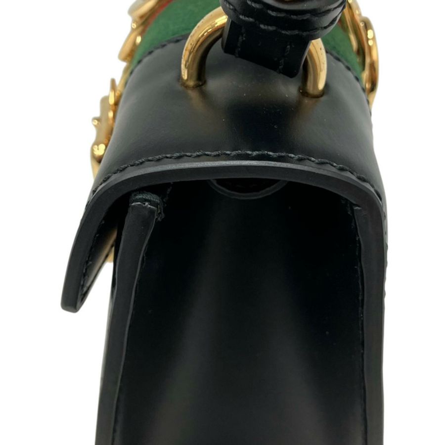 ☆ GUCCI 古馳 Black Calfskin Sylvie 2 way bag 黑色小牛皮兩用袋 470270-267013177-12