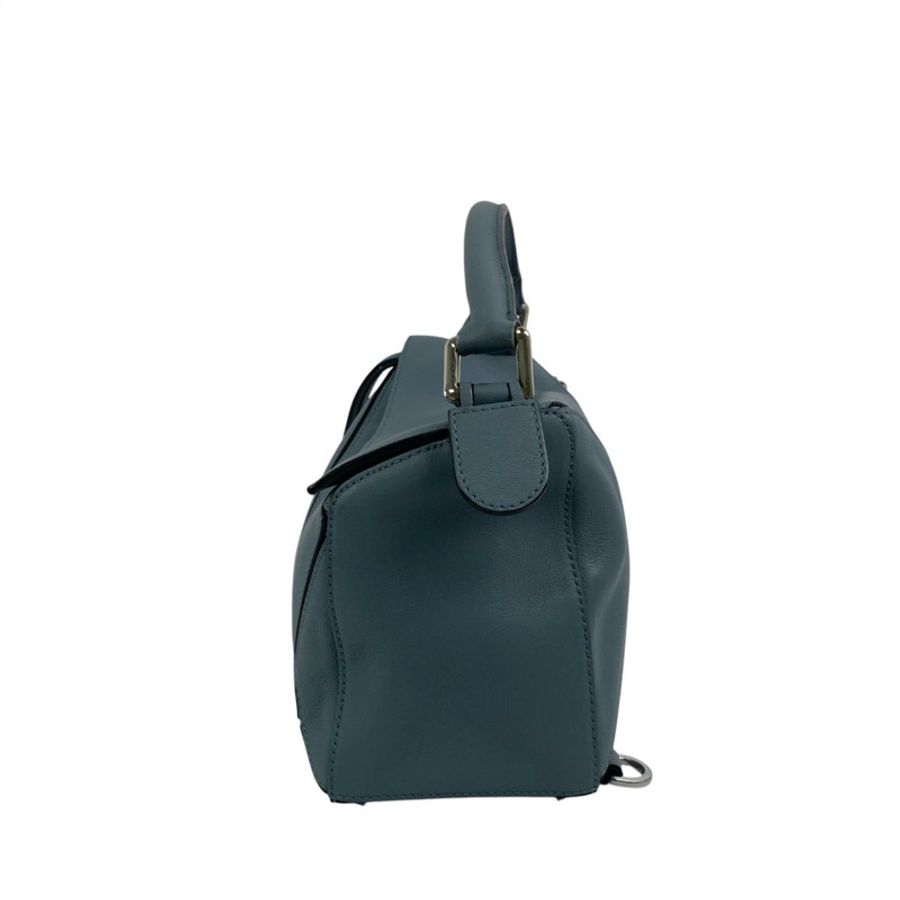 △ LOEWE 羅意威 Blue Calfskin Puzzle 2 way bag 藍色小牛皮兩用袋-267012517-2