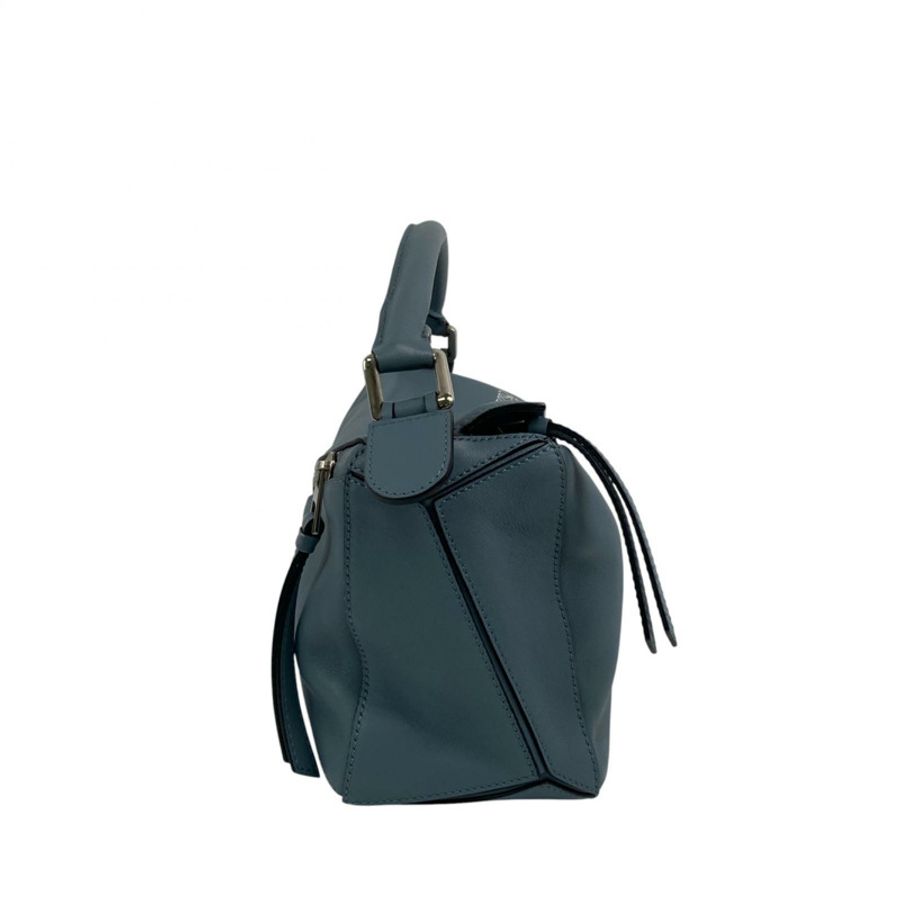 △ LOEWE 羅意威 Blue Calfskin Puzzle 2 way bag 藍色小牛皮兩用袋-267012517-3